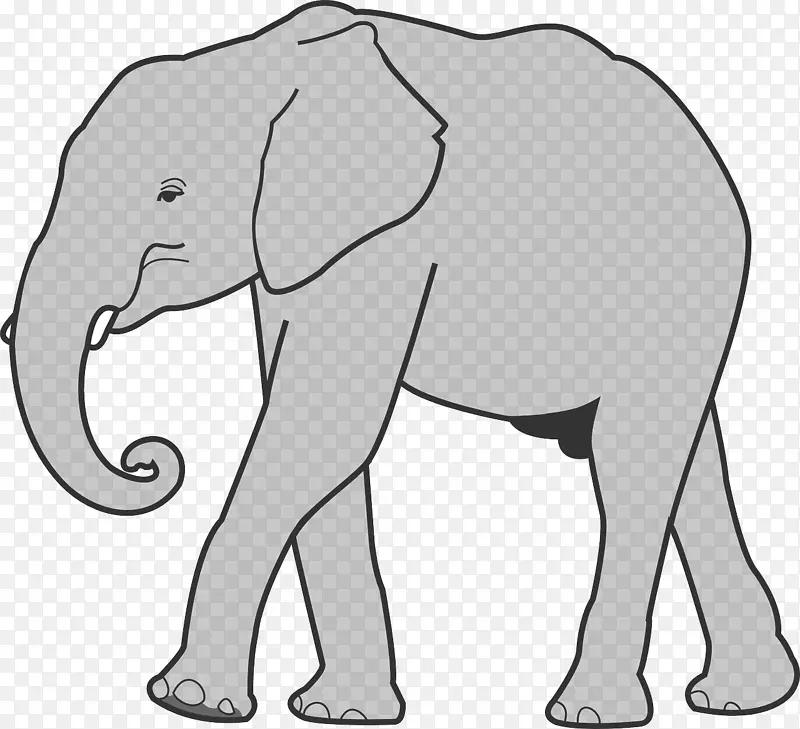 印度象非洲象剪贴画-壮象