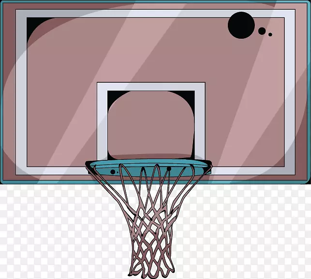 卡通篮球场篮板-棕色新鲜篮球架装饰图案
