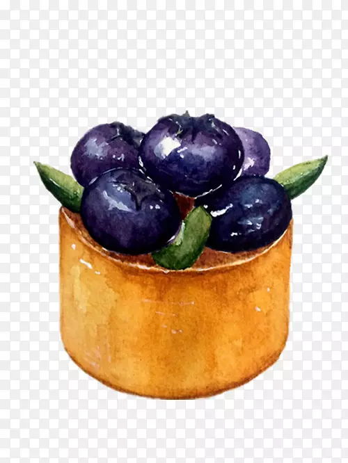 果汁蓝莓派玉米饼手绘蓝莓蛋糕