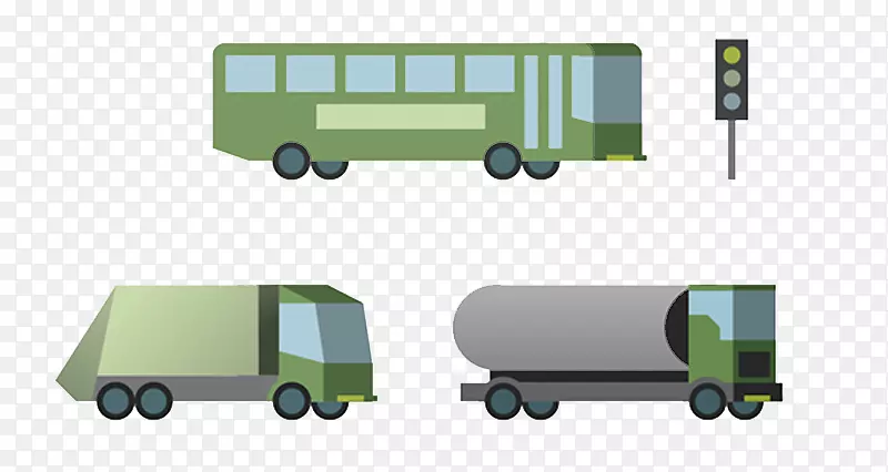 汽车设计师汽车设计-平板公共汽车卡车。