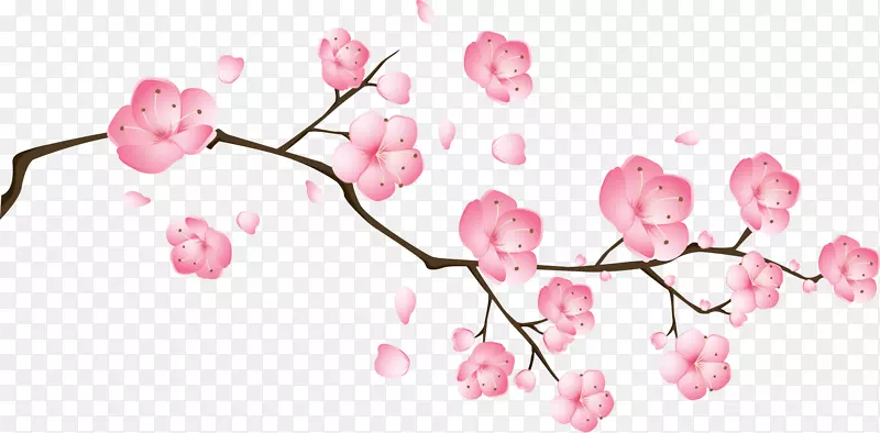 粉红画-粉红色桃花
