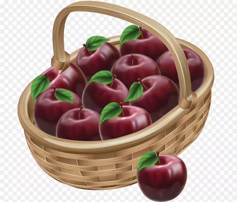 一篮子苹果画插图-苹果