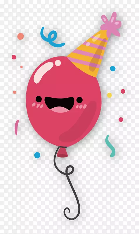 气球绘图动画剪辑艺术-粉红卡通气球