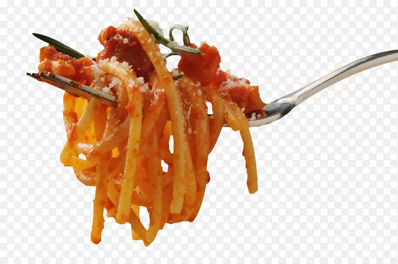 意大利面意大利菜叉子上的意面