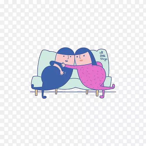 爱情人际关系-一对小夫妻躺在沙发上