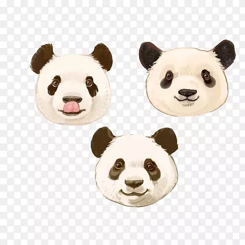 大熊猫熊-熊猫画了不同的表情形象