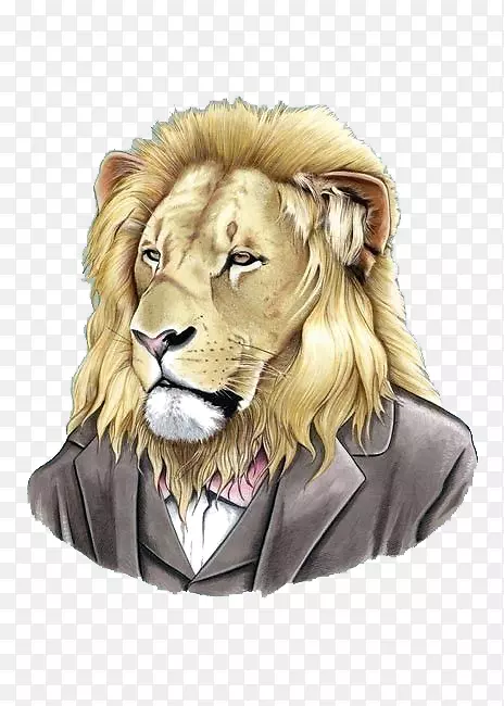 狮子懒豹虎插图-画狮子