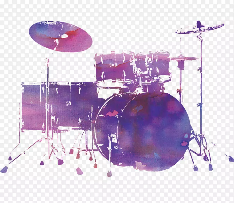 鼓手汤姆-汤姆鼓乐器-紫色爵士鼓乐器