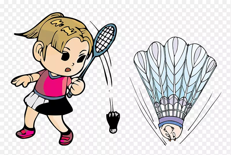 羽毛球卡通片艺术卡通羽毛球运动员