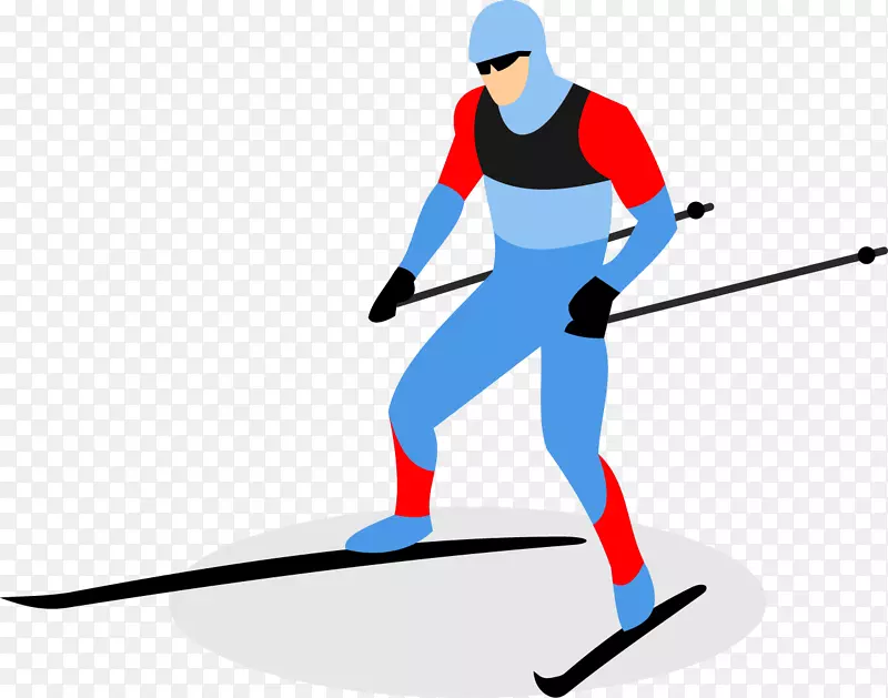 越野滑雪杆夹艺术-冬季滑雪人