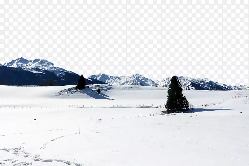 雪地冬季运动雪景-雪