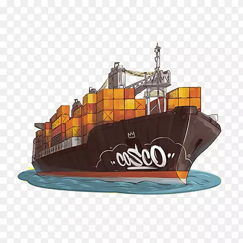 集装箱船货船-大船货物