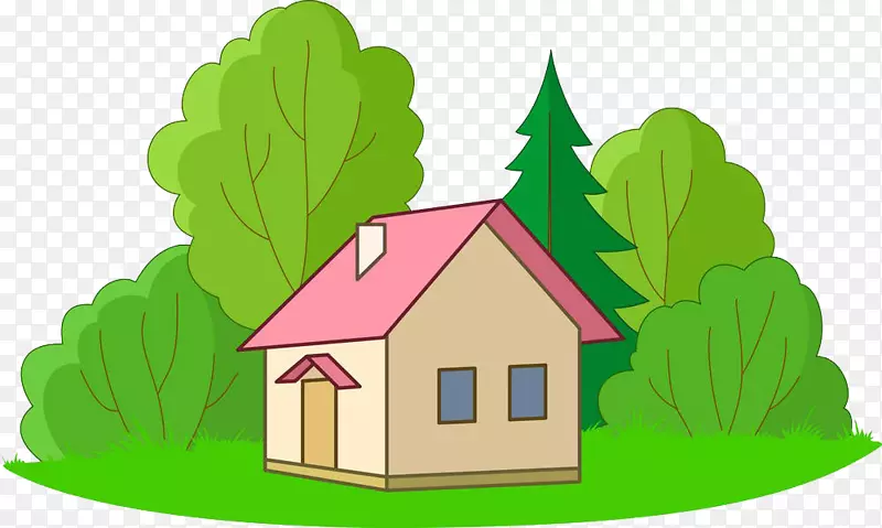 豪宅森林版税-免费剪贴画-丛林中的房间