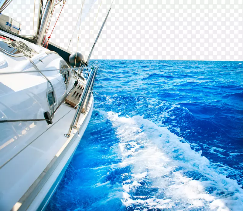 帆船摄影游艇-游艇在浩瀚的大海中航行