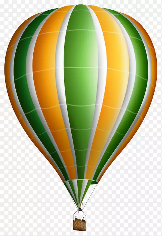 热气球.黄色和绿色热气球的模拟