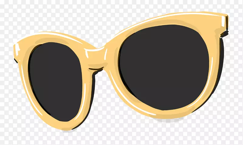 太阳镜护目镜黄色手绘太阳镜