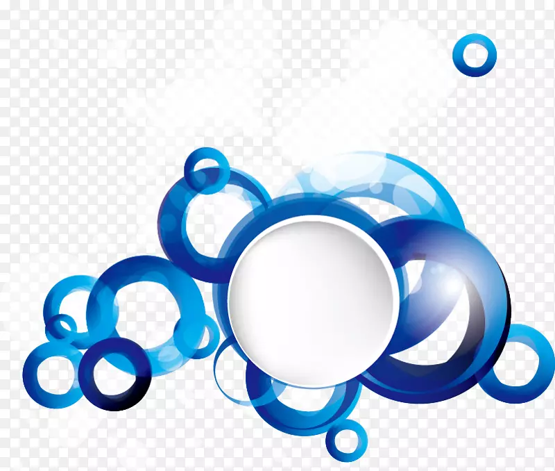 抽象艺术圈蓝色动态方形环