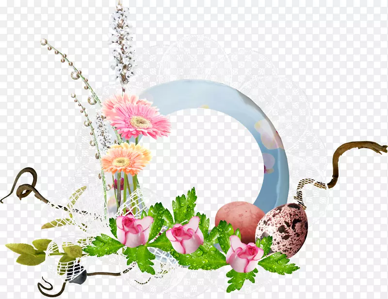 复活节帕沙尔贺卡夹艺术圆框