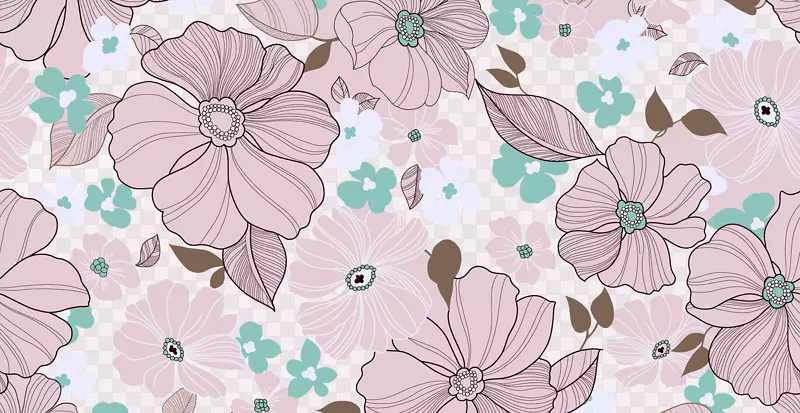 花卉设计花卉桌面隐喻图案-紫花背景