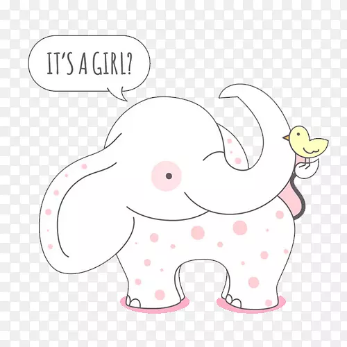 印度大象插图-卡通大象