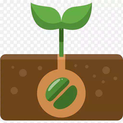 绿豆芽卡通图标植物