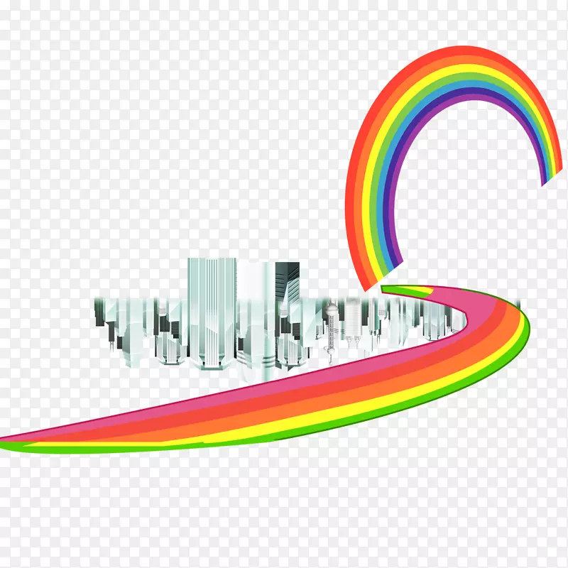 建筑下载图形设计-彩虹建筑向前