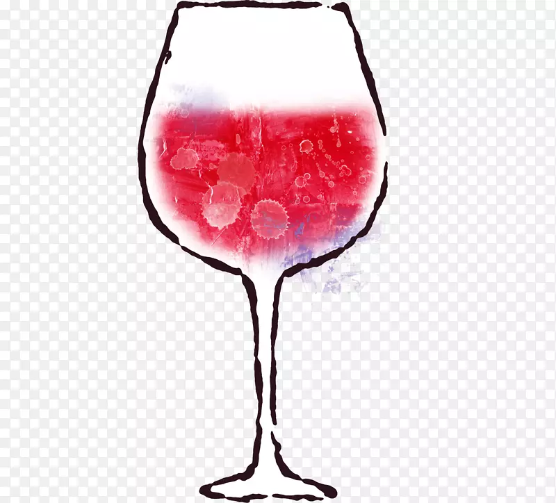 红酒鸡尾酒酒杯.手绘葡萄酒杯