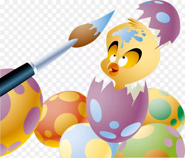 复活节兔子复活节彩蛋夹艺术-破蛋壳