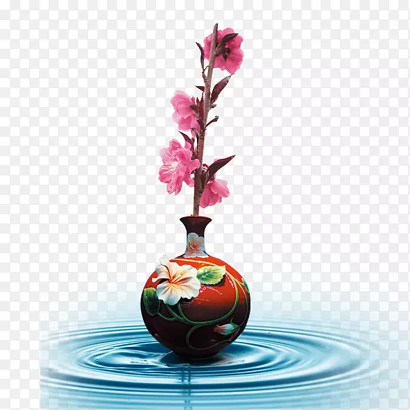 海报幽默笑话-式花瓶，桃花