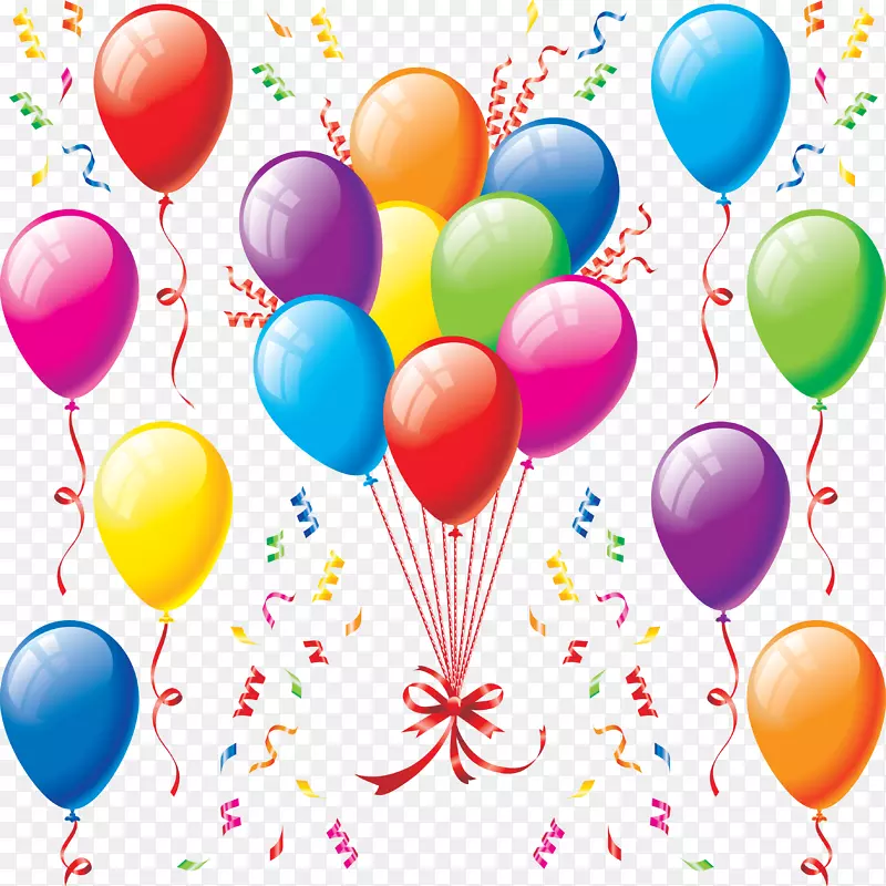气球派对生日剪贴画-五彩缤纷的气球