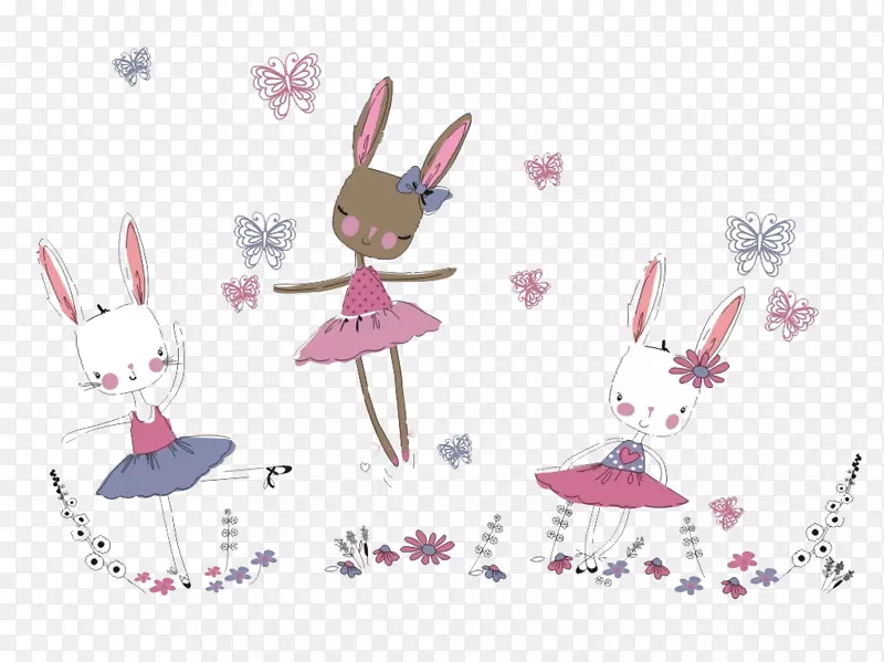 兔画-手绘可爱的兔子