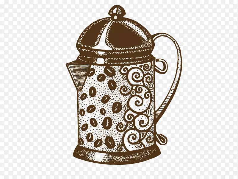 咖啡壶-卡通画咖啡机