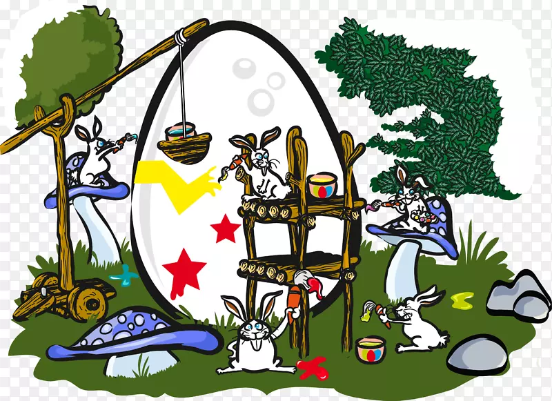 卡通复活节插图-彩蛋