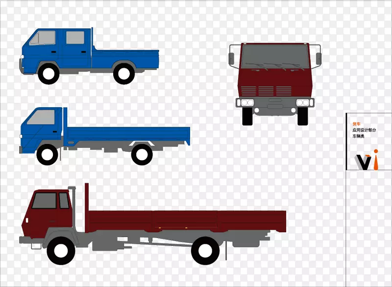 汽车卡车土坯插画汽车卡车vi设计材料