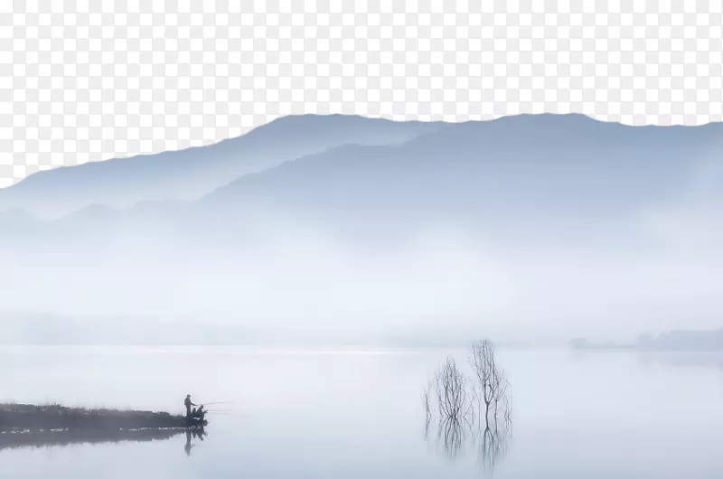 湖区安静的湖泊美丽的湖和群山
