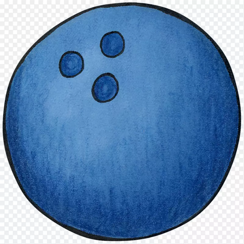 十针保龄球蓝色手绘保龄球