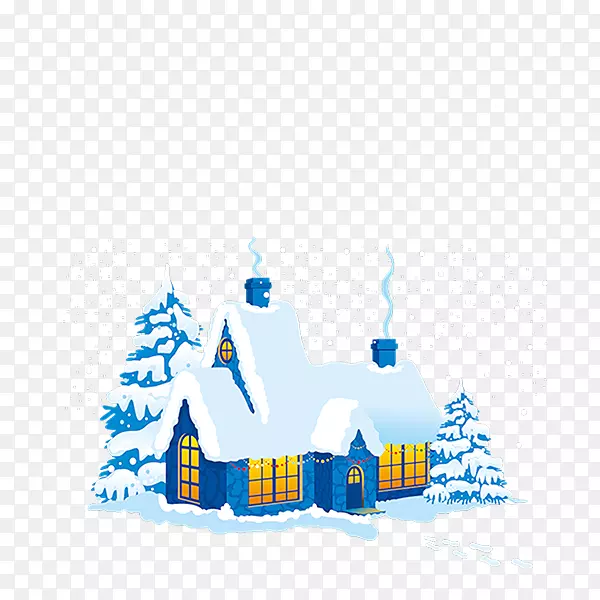 圣诞老人圣诞装饰剪贴画雪屋