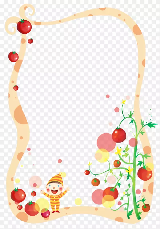 番茄绘图.手绘装饰花边藤番茄
