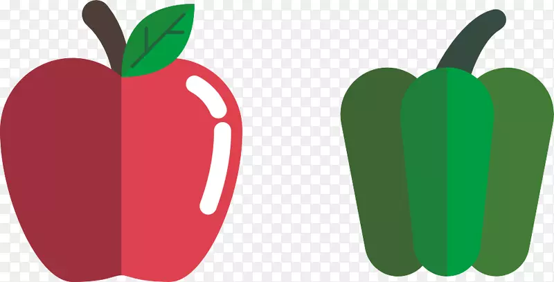 苹果动画剪辑艺术-苹果和青椒