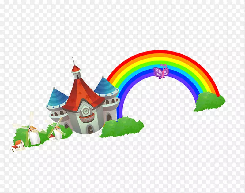 儿童数学：乘，除，加，减彩虹卡通-卡通彩虹小屋