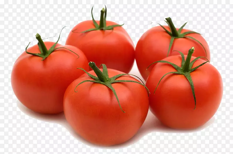 李子番茄灌木番茄比萨饼水果-五个西红柿