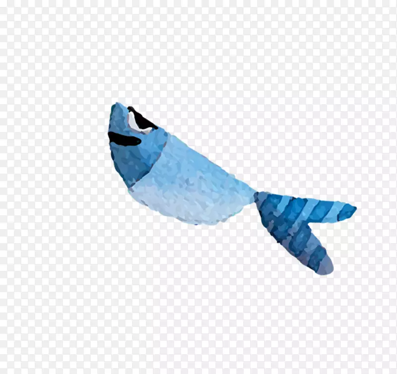 纸水彩画下载折纸-创意水彩蓝鱼