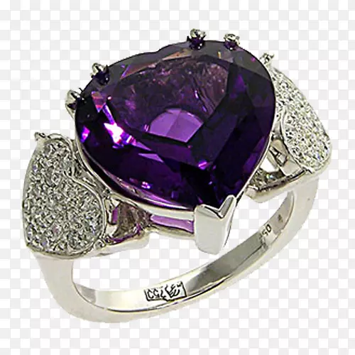 钻石紫色戒指红色钻石戒指
