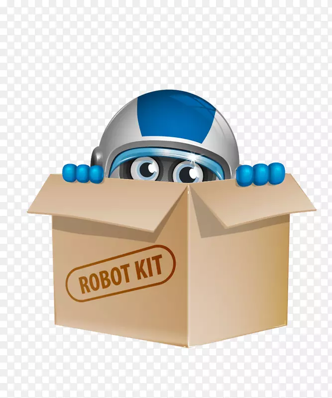 机器人卡通仿生学-机器人内部的纸箱