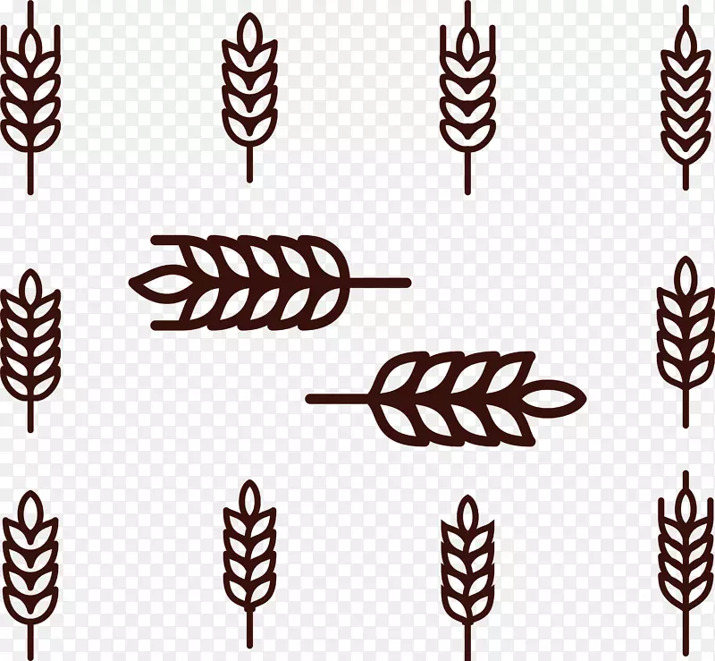 小麦谷类稻米图标-稻穗图标