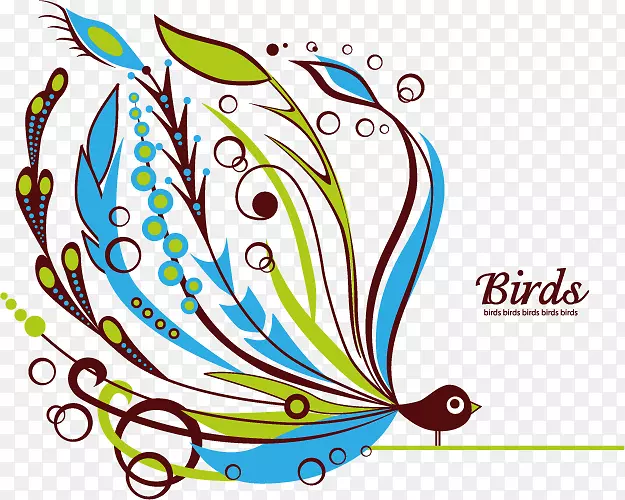绘画花卉皇室-免费装饰-创造性抽象鸟类
