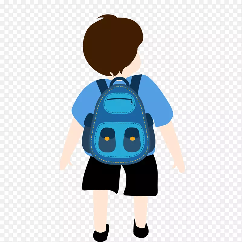 绘制动画背包插图-背包男孩