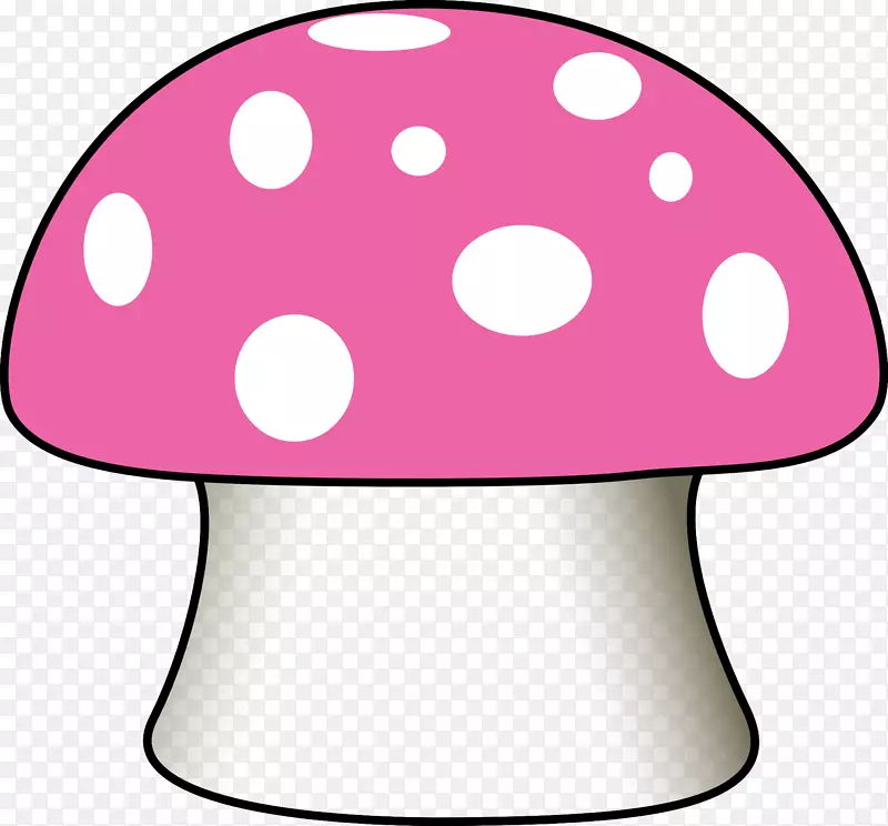 蘑菇绿色剪贴画-粉红蘑菇