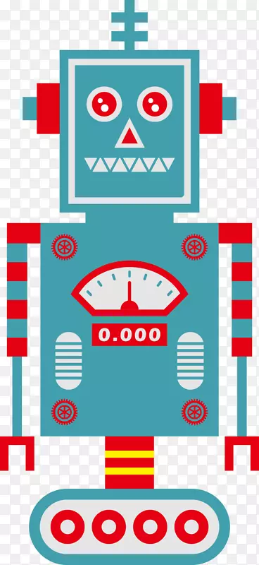机器人艺术插图上的可爱机器人-绿色机器人