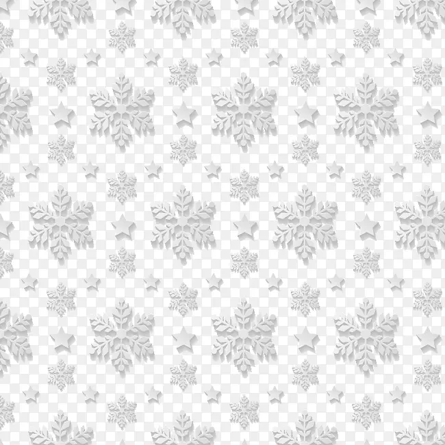 白色纺织品黑色图案.雪花无缝载体材料
